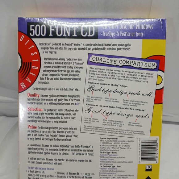 Vintage Bitstream 500 Font CD For Windows - Picture 8 of 8